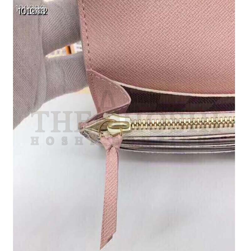 L0vis Vvtt0n LV Women Emilie Wallet Damier Azur Canvas-Pink Master Quality