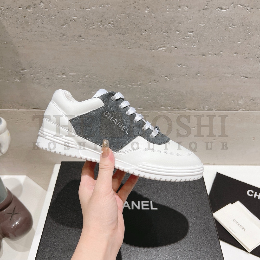 Ch**el WHITE AND GREY SNEAKERS Master Quality