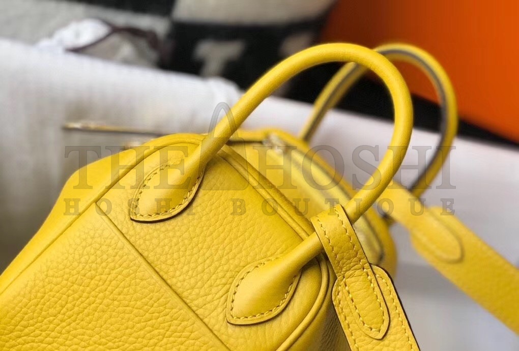 H**me5 Mini Lindy Bag In Yellow Clemence Leather Master Quality