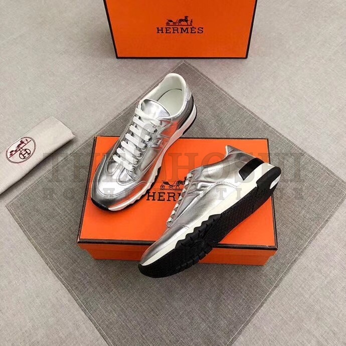 H**me5 Trail Sneakers In Silver Metallic Nappa Leather Master Quality