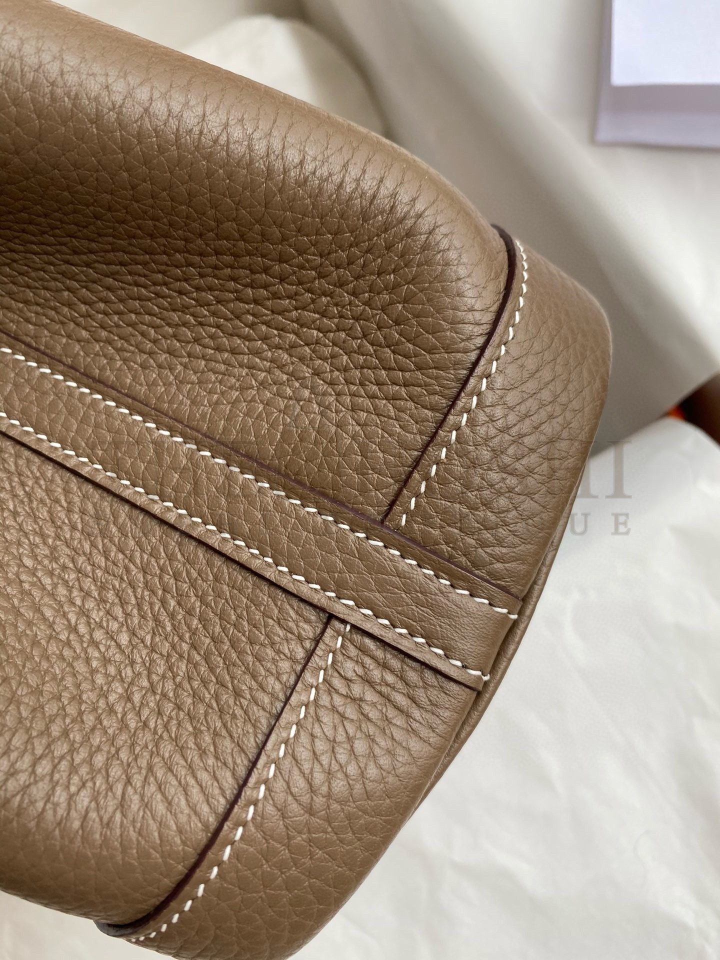 H**me5 Garden Party 30 Handmade Bag in Taupe Clemence Leather Master Quality