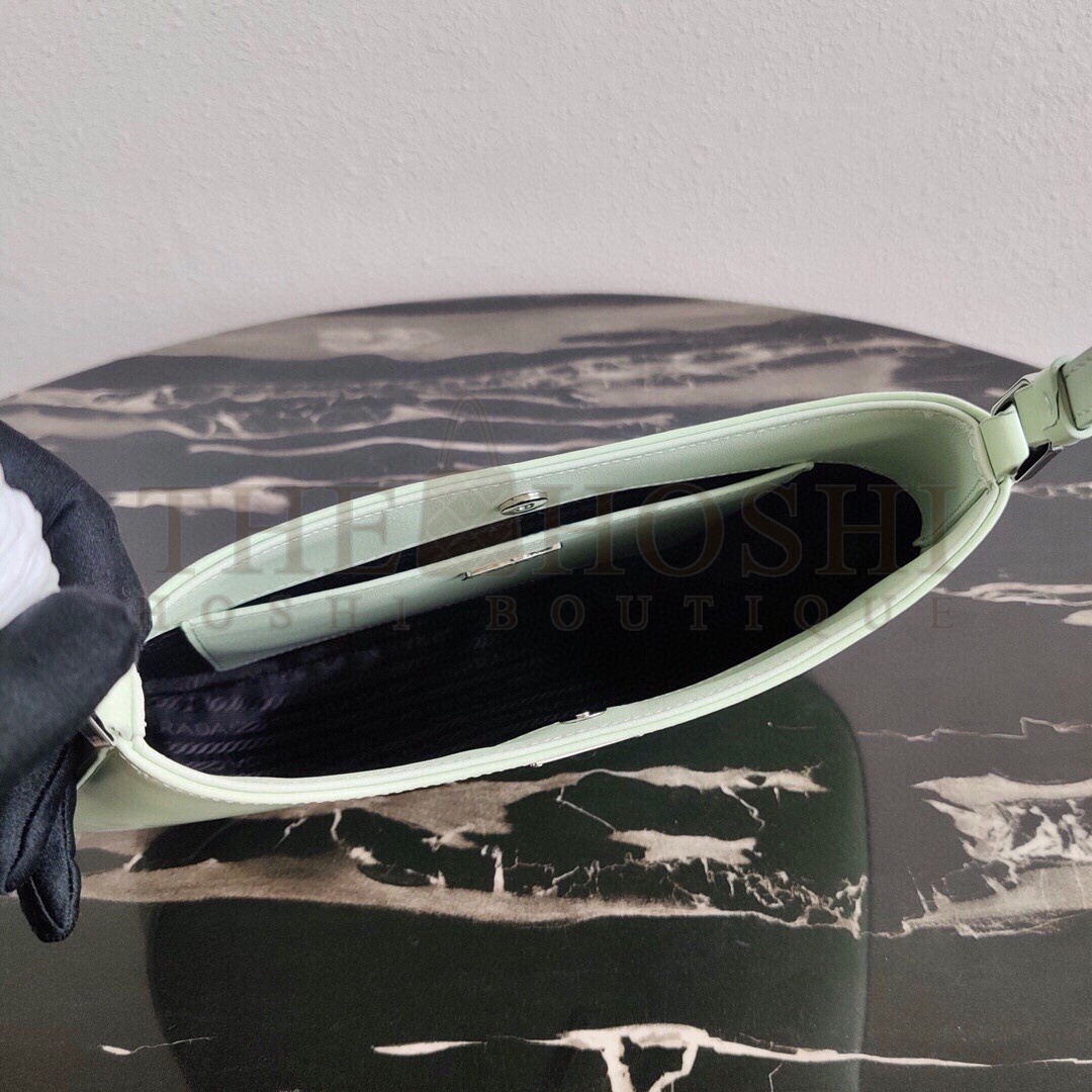 Pra*a Cleo Small Shoulder Bag In Aqua Brushed Leather Master Quality