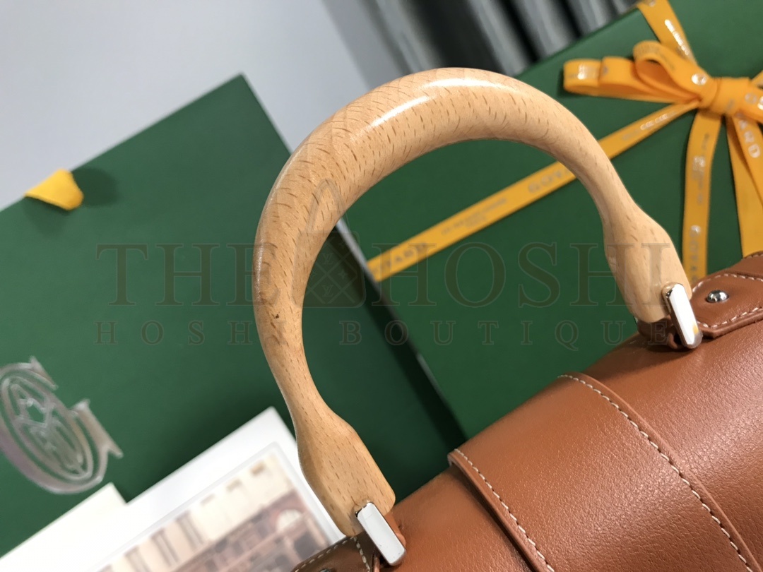 G09ard Mini Saigon Bag Brown Leather Wooden Handle 20x14.5x9cm Master Quality