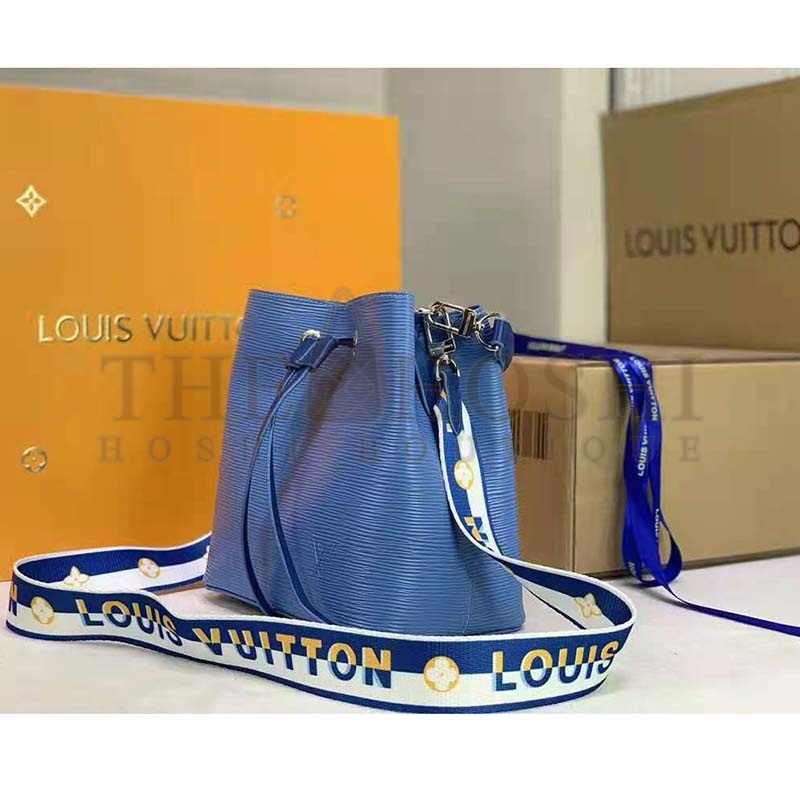 L0vis Vvtt0n LV Women NéoNoé BB Bucket Bag Blue Epi Grained Cowhide Master Quality