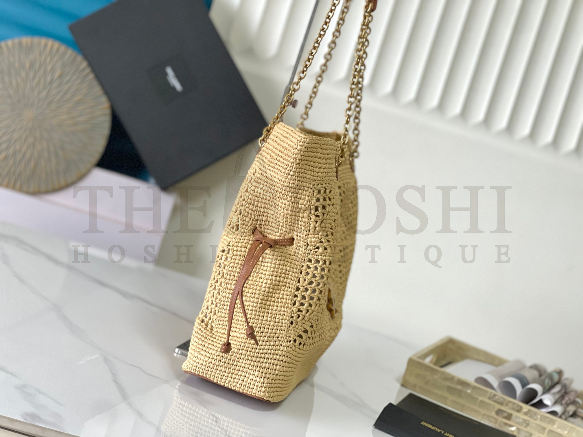 Sa1nt Lau*nt Y51 Jamie Tote Bag Raffia Woven 35x35x10cm 809824 Master Quality