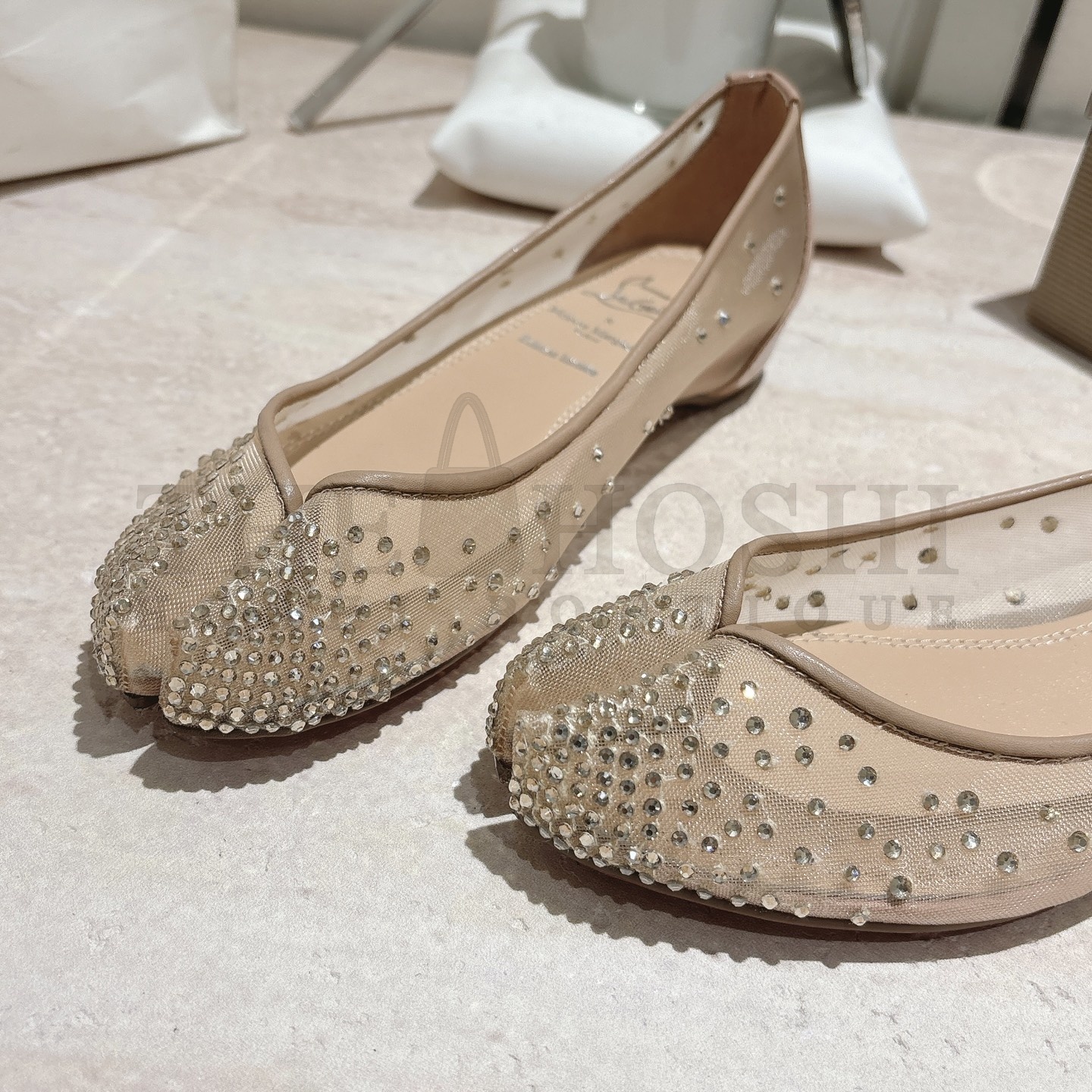 Chr1st1an Louboutin CL Ma1s0n Marg*e1a Nude Mesh Crystal Heels 35-42 Master Quality