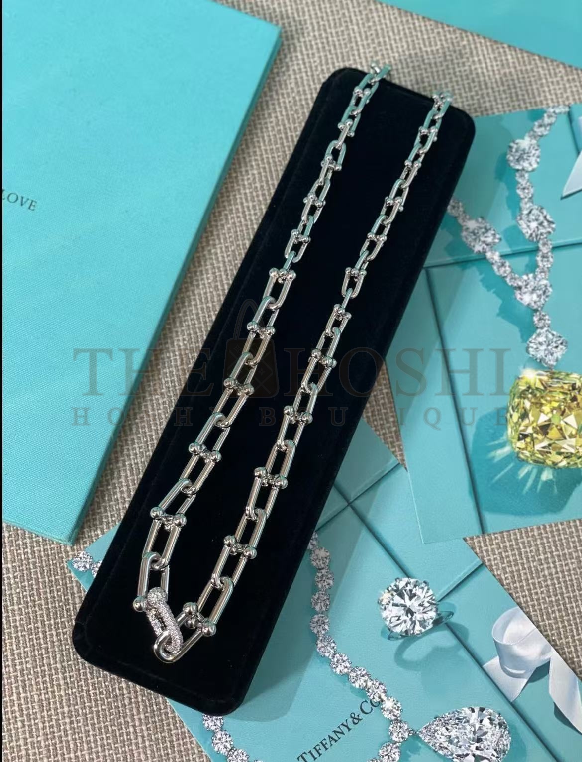 T*f*ny HardWear Chain Link Necklace with D1am0nds Women Gold Master Quality