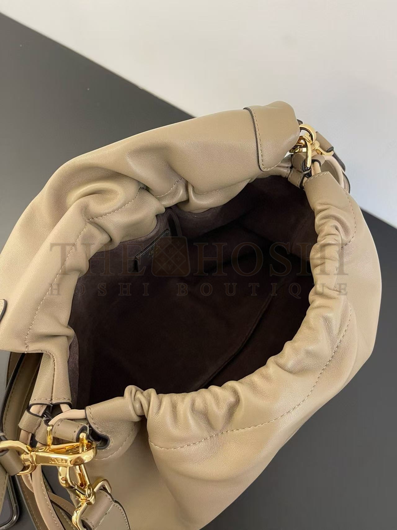 F**di FF Mamma Baguette Leather Shoulder Bag Beige 16*10*13cm/26.5*8.5*18cm/31.5x12x22cm Master Quality
