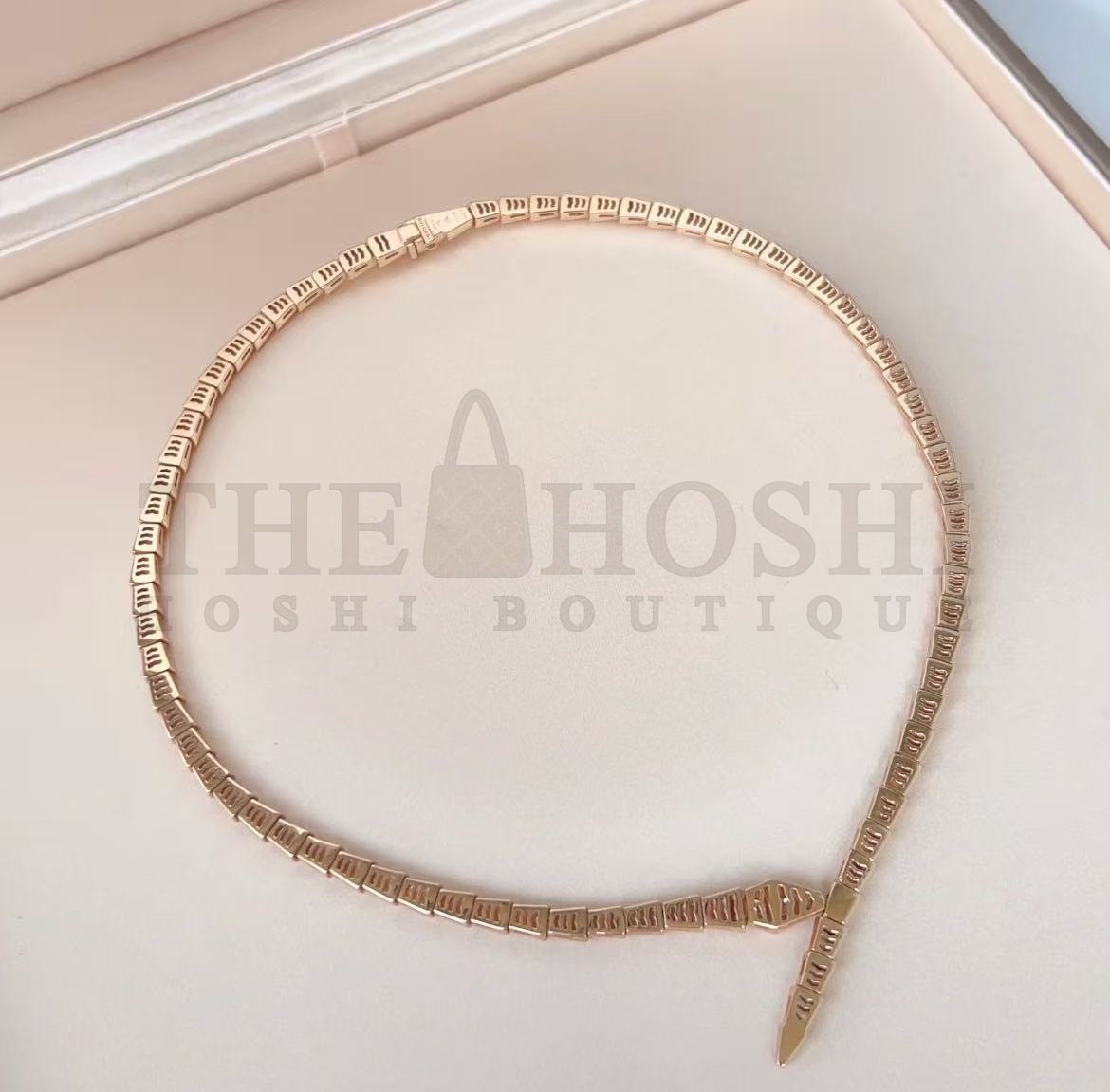 Bv1g*ai Serpenti Viper Rose Gold D1am0nd Necklace Master Quality