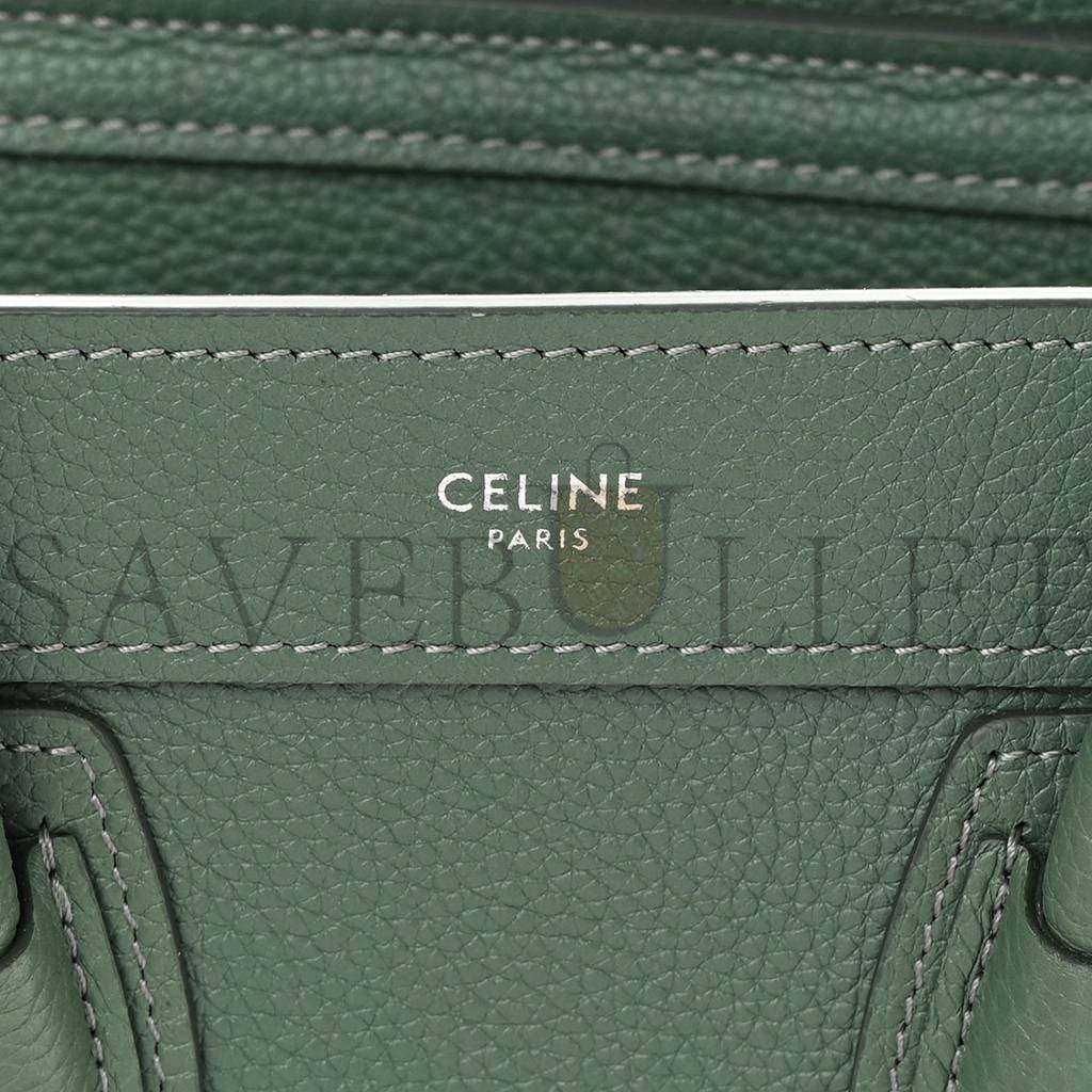 Ce1i*e DRUMMED CALFSKIN NANO LUGGAGE CELADON (21*20*10cm) Master Quality