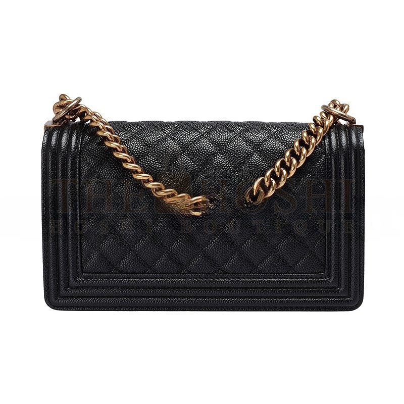 Ch**el CAVIAR MEDIUM QUILTED BOY FLAP BLACK A67086-2 (25*15*8cm) Master Quality