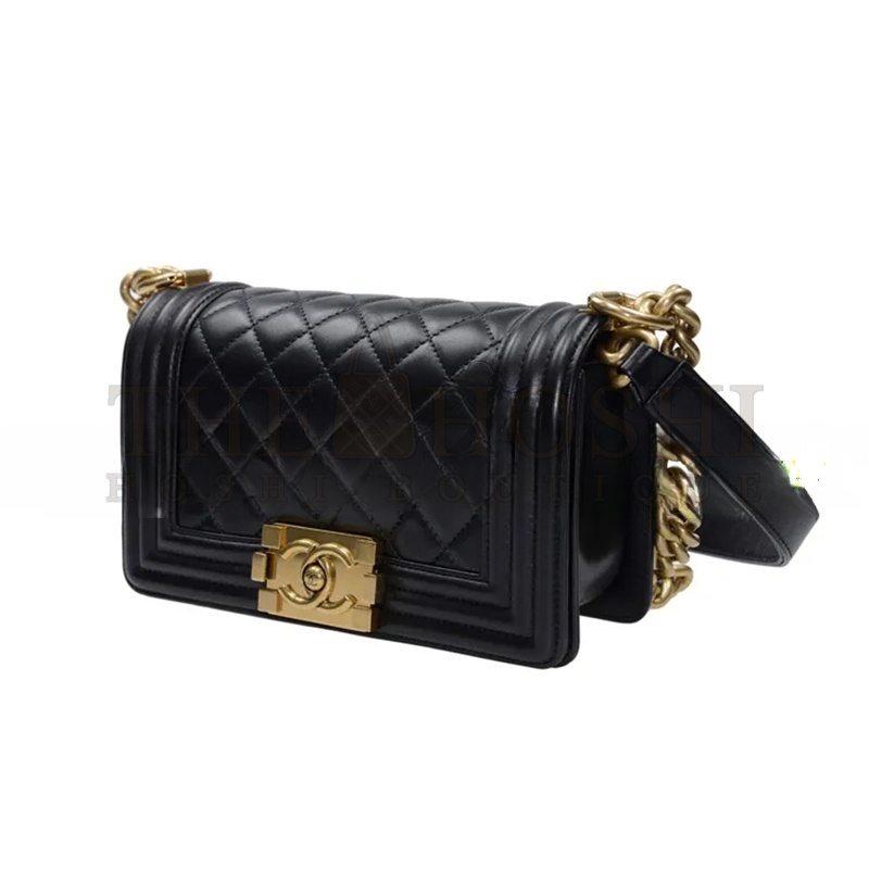 Ch**el SMALL QUILTED BOY BLACK A67085 Y09939 94305 (20*12*8cm) Master Quality