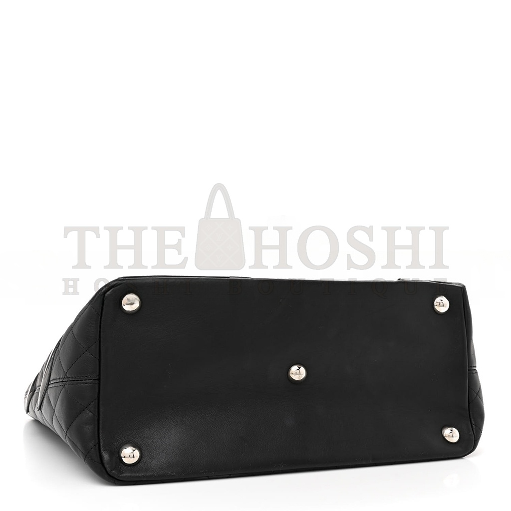 Ch**el CALFSKIN QUILTED LARGE CAMBON TOTE BLACK (30*25*15cm) Master Quality