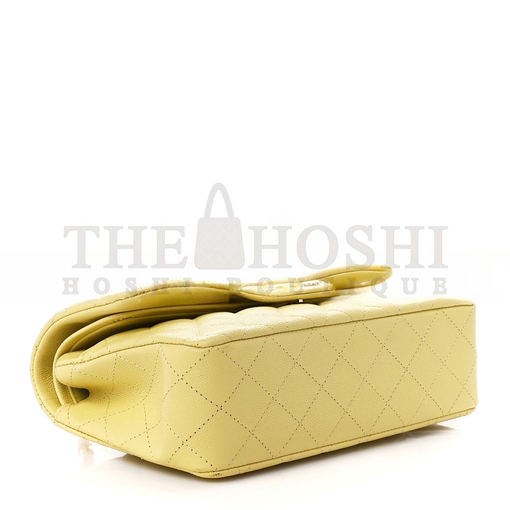 Ch**el CAVIAR QUILTED SMALL DOUBLE COVER YELLOW (23*14.5*6cm) Master Quality