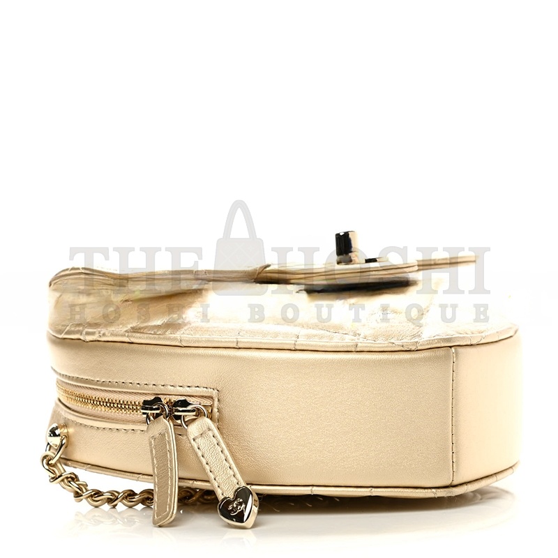 Ch**el HEART BAG LAMBSKIN IN GOLD AS5764 (19*17*5.5cm) Master Quality
