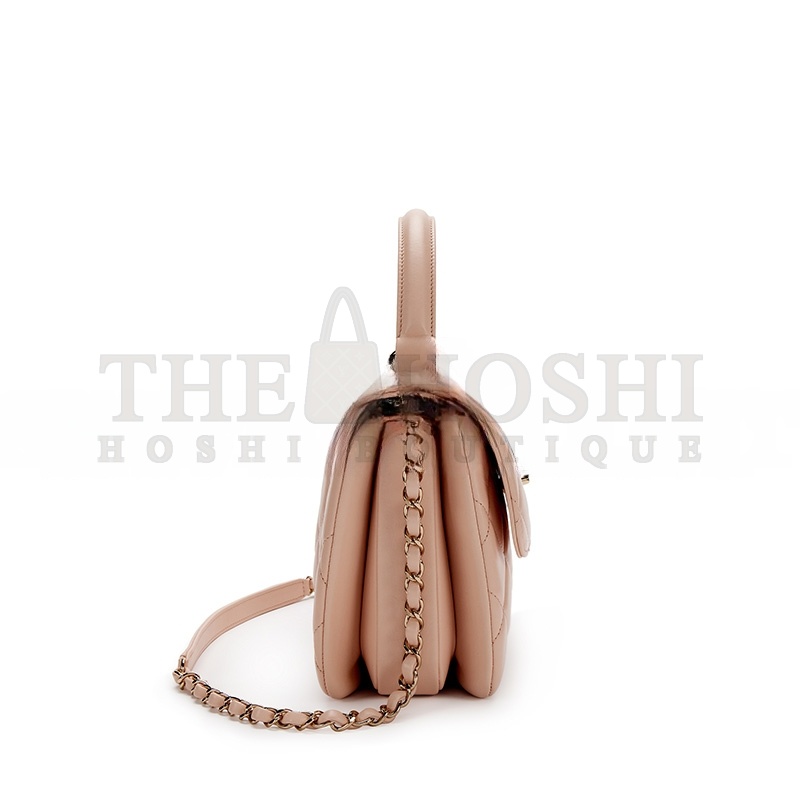 Ch**el QUILTED LAMBSKIN SMALL TRENDY CC TOP HANDLE FLAP BAG GOLD HARDWARE (25*17*9cm) Master Quality