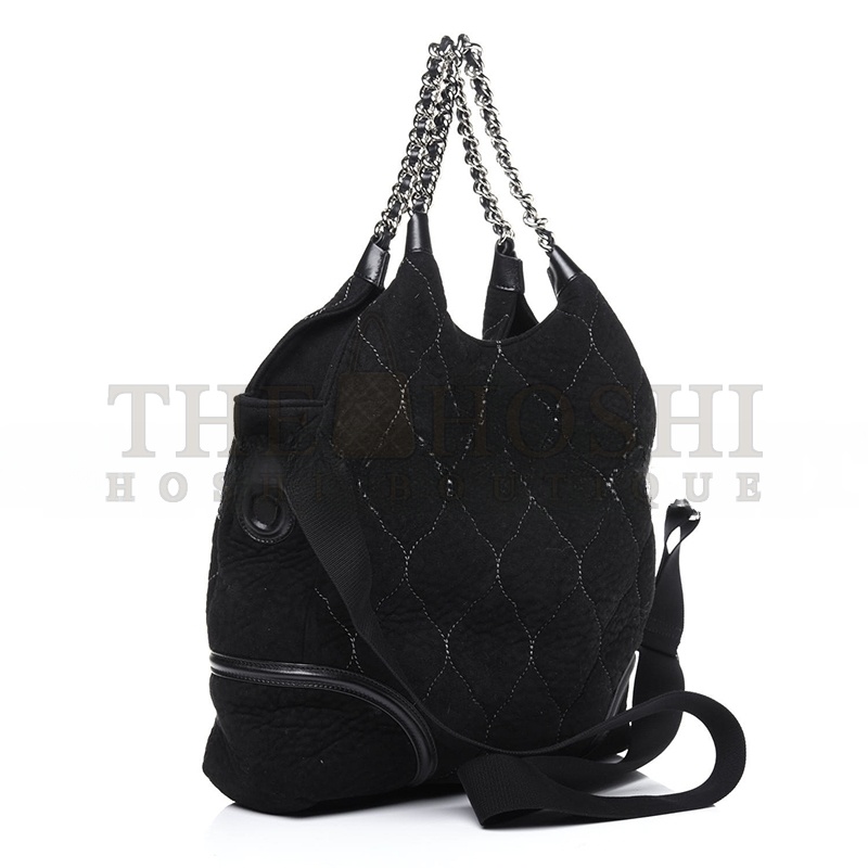Ch**el SUEDE QUILTED RODEO DRIVE HOBO BLACK 744000 (36*33*10cm) Master Quality
