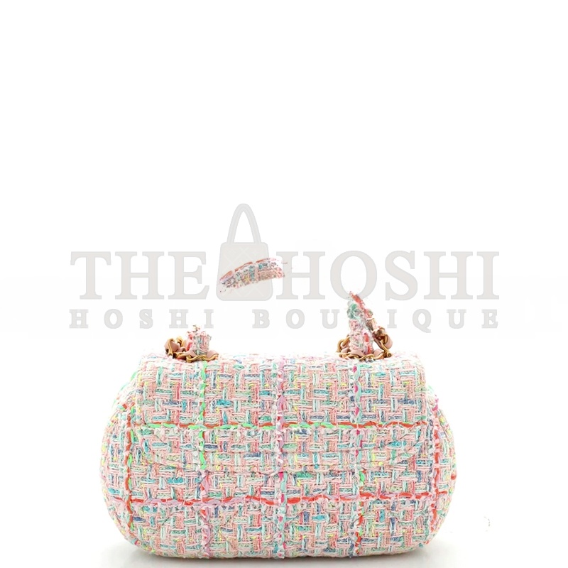 Ch**el TOP HANDLE FLAP BAG QUILTED TWEED SMALL AS4569 (23.5*13.5*5.5cm) Master Quality