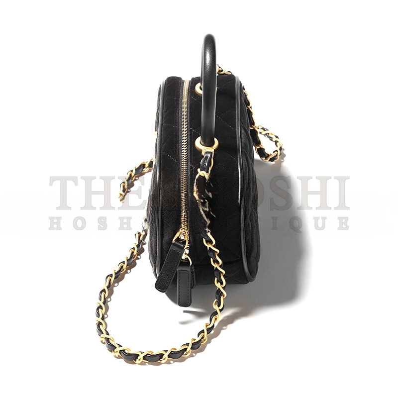 Ch**el MINI BOWLING BAG VELVET AND CALFSKIN AS5572 (20*11.5*8.5cm) Master Quality