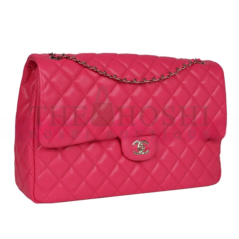 Ch**el XXL FLAP BAG FUCHSIA SHINY CAVIAR LIGHT GOLD HARDWARE BAG (41*28*11cm) Master Quality