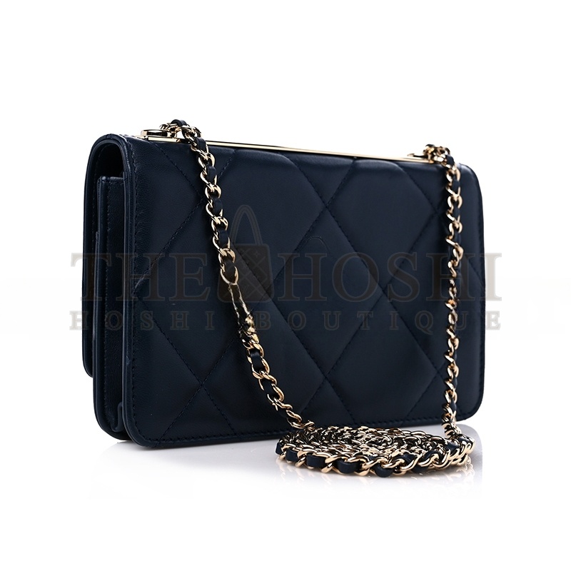 Ch**el TRENDY CC WALLET ON CHAIN WOC NAVY 1291612 (19*12*3cm) Master Quality