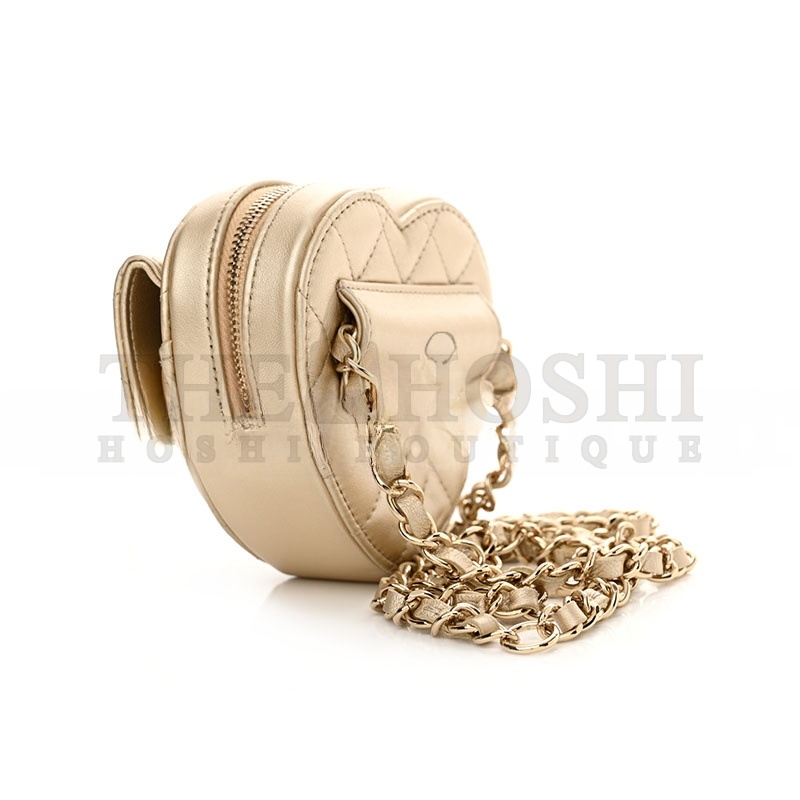 Ch**el METALLIC SMALL HEART BAG 1534457 (13*11*4.5cm) Master Quality