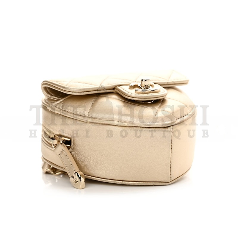 Ch**el METALLIC SMALL HEART BAG 1534457 (13*11*4.5cm) Master Quality
