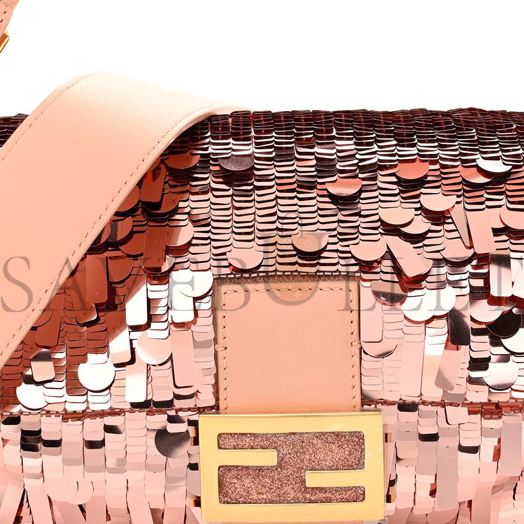 F**di SEQUIN PAILLETTES VITELLO GRACE SEX AND THE CITY BAGUETTE BABY PINK (27*15*6cm) Master Quality