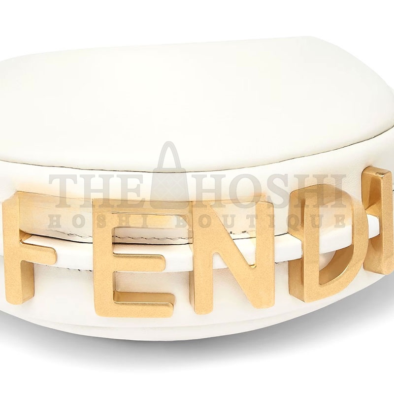 F**di NANO F**diGRAPHY WHITE LEATHER CHARM 7AS089A5DYF1HEL (16.5*14*5cm) Master Quality