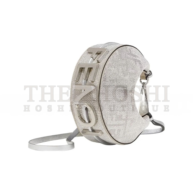 F**di F**diGRAPHY MINI SILVER CRYSTAL FF PATTERN LEATHER HANDBAG 8BS081APKFF1MZK (16.5*14*5cm) Master Quality