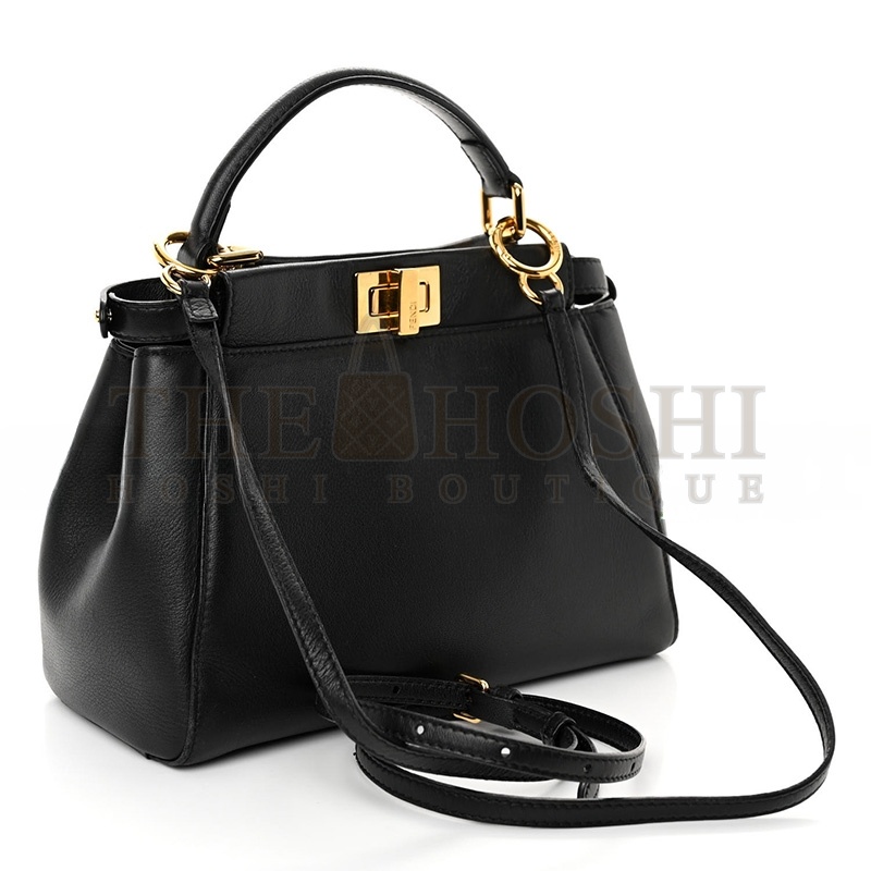 F**di FF NAPPA MINI PEEKABOO ICONIC SATCHEL BLACK (23*18*11cm) Master Quality