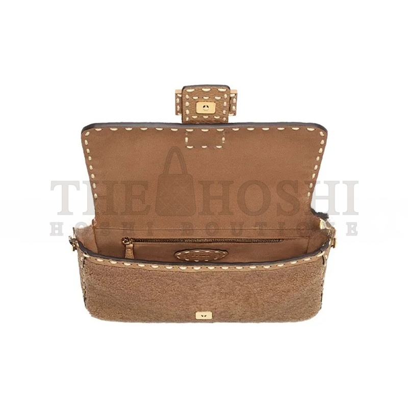 F**di BAGUETTE MEDIUM SHEARLING SHOULDER BAG 8BR600AH96F1F7O (27*15*6cm) Master Quality