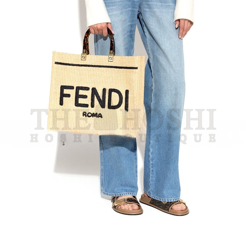F**di BEIGE ‘SUNSHINE MEDIUM’ SHOPPER BAG (35*31*17cm) Master Quality