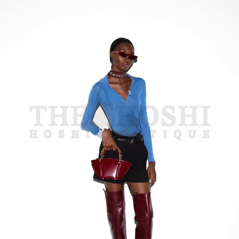 Gvc*1 MINI BAMBOO TOP HANDLE TOTE BAG 805832 (27*14*4.6cm) Master Quality