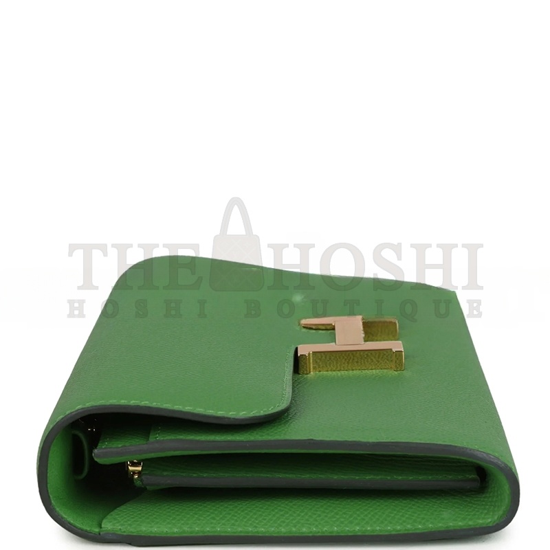 H**me5 CONSTANCE WALLET TO GO VERT YUCCA EPSOM GOLD HARDWARE 436571 (20*11*4cm) Master Quality