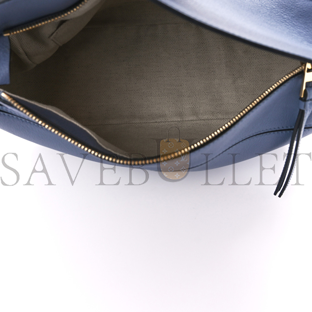 L0ew* CALFSKIN MEDIUM PUZZLE BAG BLUE (29*19.5*14cm) Master Quality