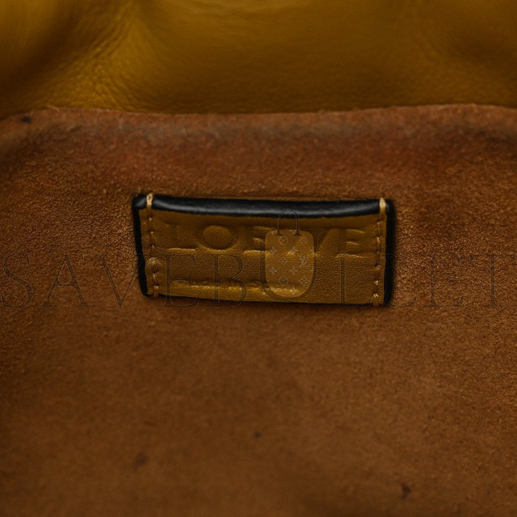 L0ew* CALFSKIN MINI FLAMENCO KNOT CLUTCH OCHRE (22*19*7cm) Master Quality