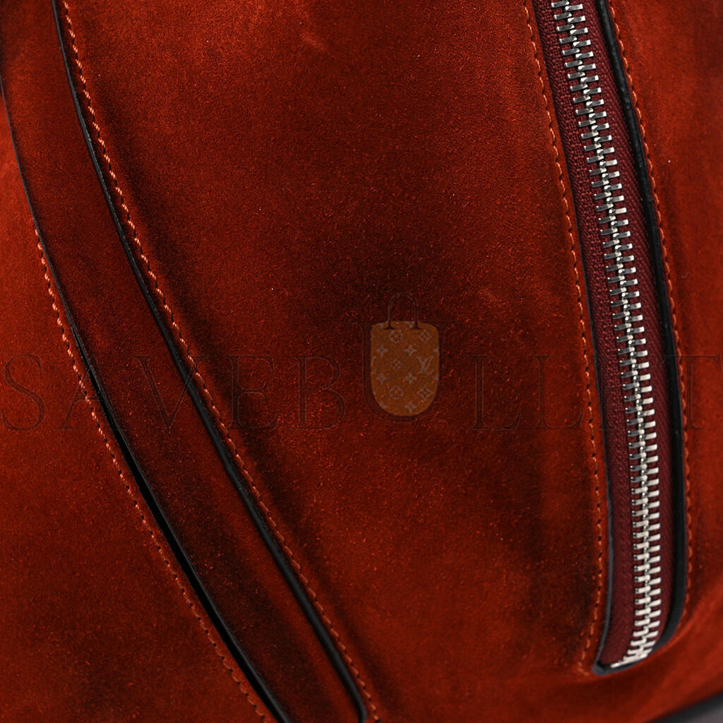 L0ew* CALFSKIN SUEDE HAMMOCK SHOULDER BAG RED (30*25*13.5cm) Master Quality