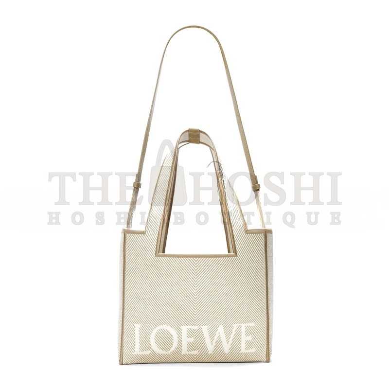 L0ew* MEDIUM L0ew* FONT TOTE IN JACQUARD CANVAS ALF1B61X11-2370 (30*25.5*15cm) Master Quality