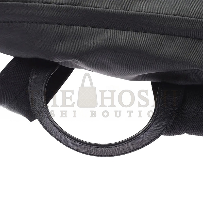 Pra*a GRAY SILVER HARDWARE NYLON RUCKSACK DAYPACK 2VG0135 (45*27*17cm) Master Quality