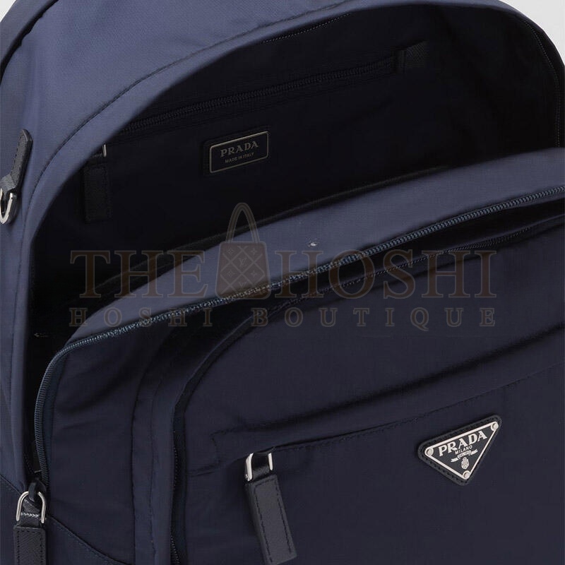 Pra*a RE-NYLON AND SAFFIANO LEATHER BACKPACK 2VZ048 (43.5*31*20cm) Master Quality
