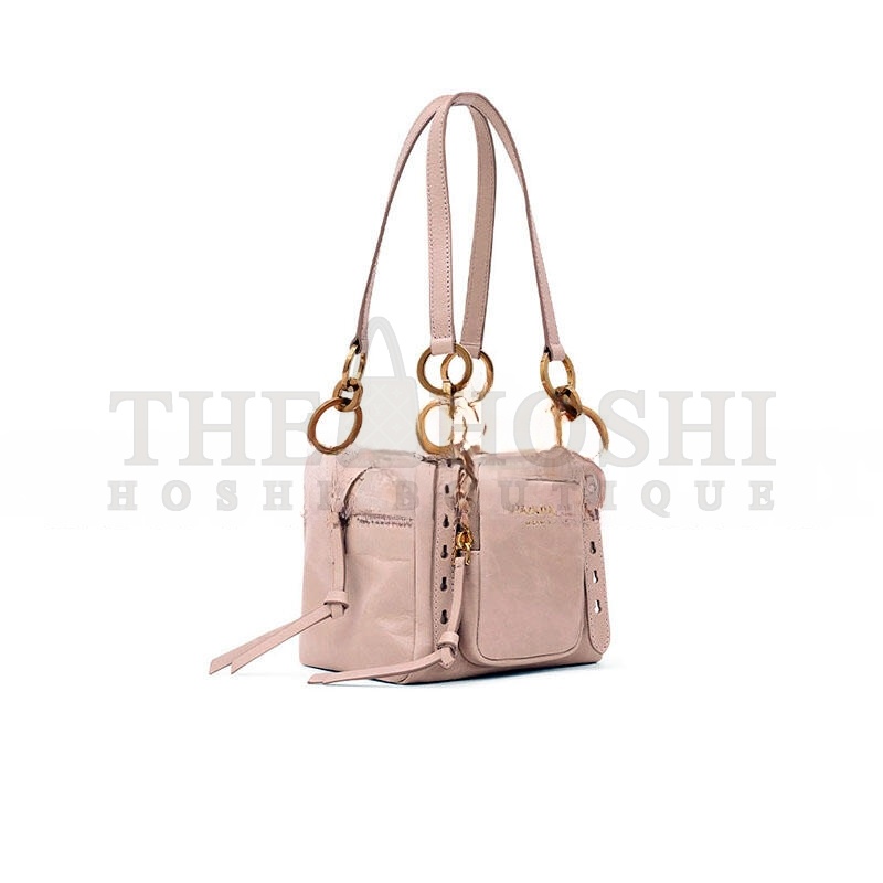 Pra*a DANGLE LEATHER TOP-HANDLE MINI-BAGPOWDER PINK (14.5*14*13.5cm) Master Quality