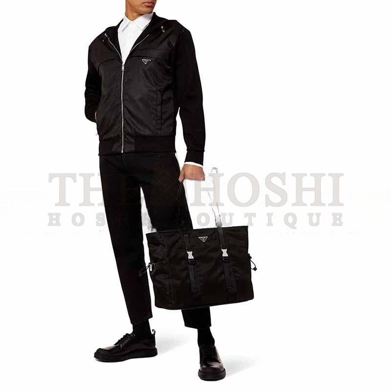 Pra*a TRIANGLE LOGO TOTE BAG IN NYLON 2VG042 (40*34*16cm) Master Quality