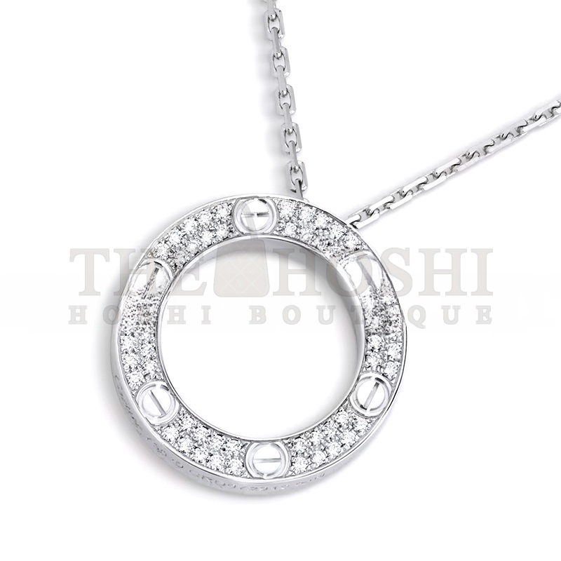 Ca*t1er LOVE NECKLACE, PAVED B7058000 Master Quality
