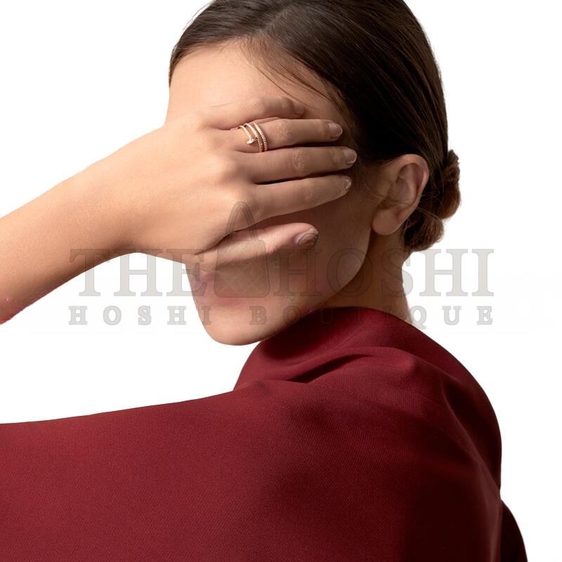 Ca*t1er JUSTE UN CLOU RING, DOUBLE, SEMI-PAVED B4211900 Master Quality