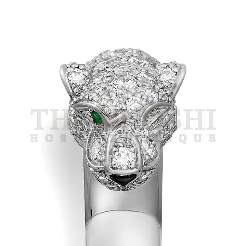 Ca*t1er PANTHÈRE DE Ca*t1er RING, SMALL MODEL, SEMI-PAVED N4765900 Master Quality