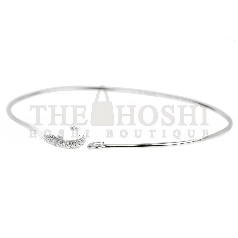 H**me5 FARANDOLE WHITE GOLD D1am0nd LARGE BANGLE BRACELET 18K Master Quality