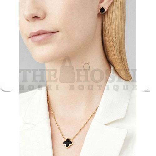 V*n Cl**f ARPELS PURE ALHAMBRA PENDANT - YELLOW GOLD, ONYX VCARB13900 Master Quality