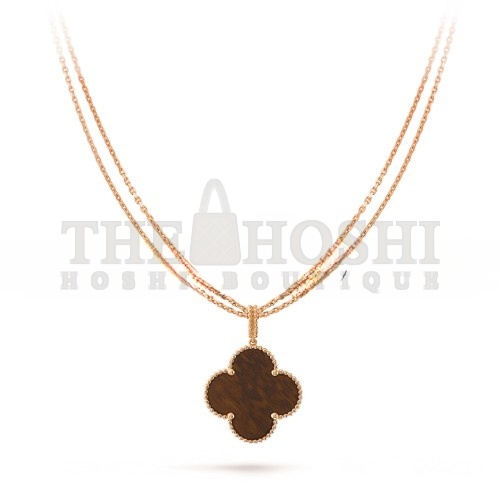 V*n Cl**f  ARPELS MAGIC ALHAMBRA LONG NECKLACE, 1 MOTIF - ROSE GOLD, LETTERWOOD  VCARO3M700 Master Quality