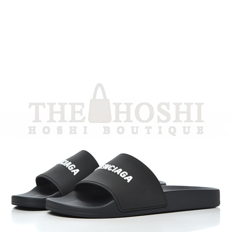 Ba1en*iaga PVC LOGO MENS POOL SLIDE SANDALS BLACK Master Quality